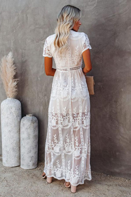 Vestido Blanco Ibicenco Mujer Seller Vintage