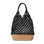 Bolso ibicenco negro de playa hecho al crochet