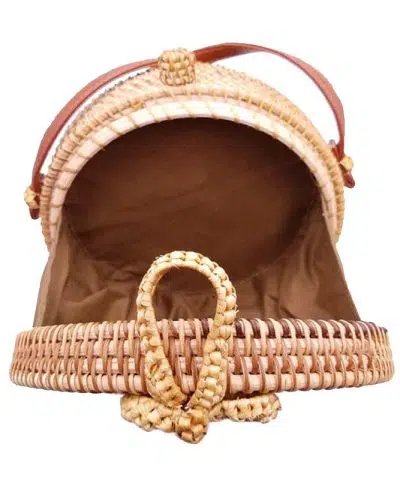 Bolso redondo abierto con forro interior