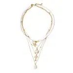 Collar ibicenco de playa con perlas blancas