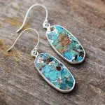 Pendientes de turquesa color dorado de estilo ibicenco