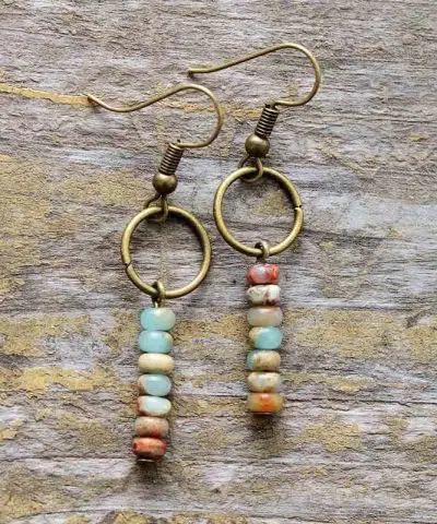 Pendientes de piedras naturales estilo ibicenco