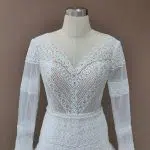 Vestido de novia hippie chic ibicenco con tejido semitransparente